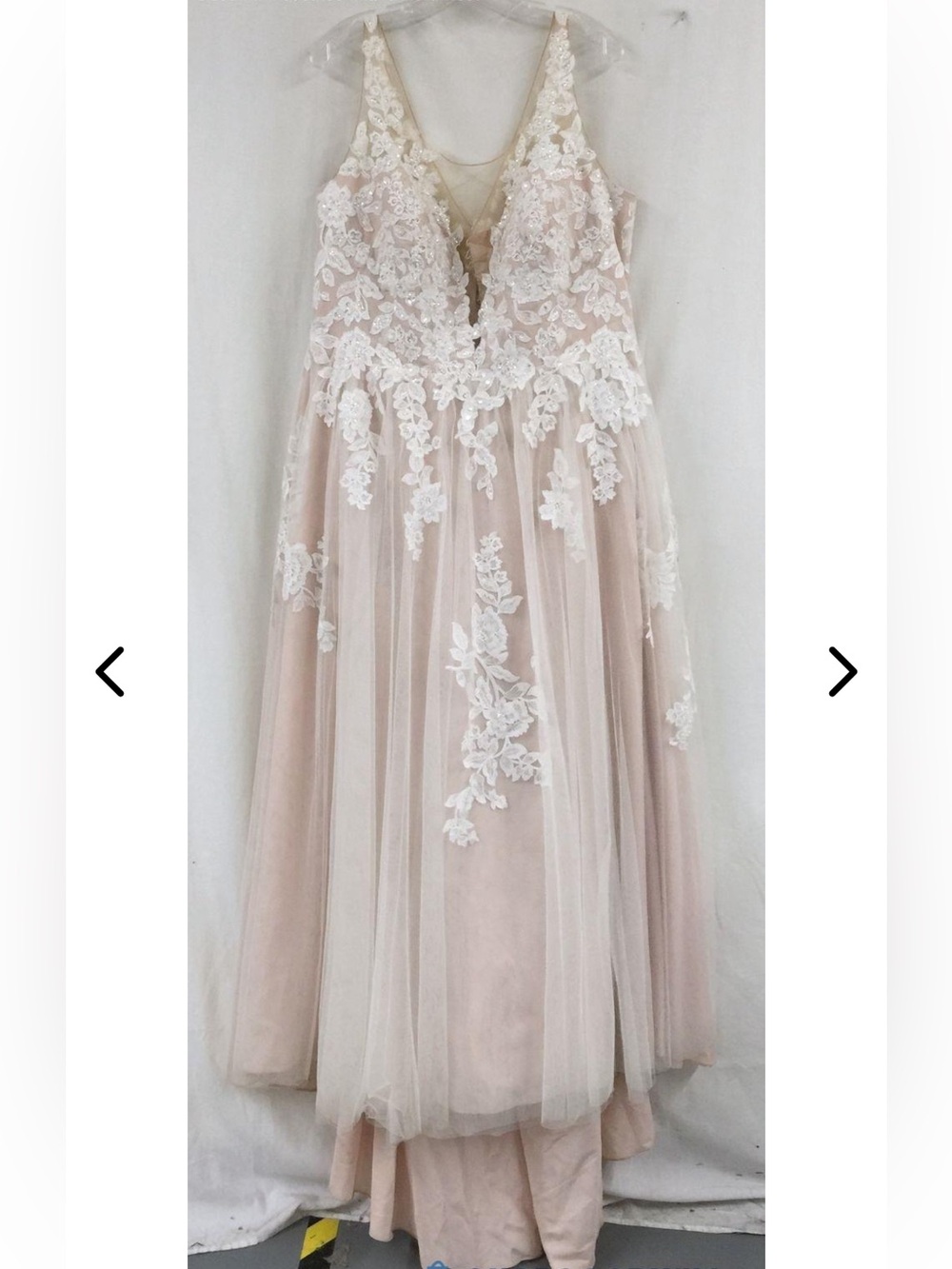 Oleg Cassini Illusion Plunge V-Neck Plunge  Wedding Gown style #cwg924
